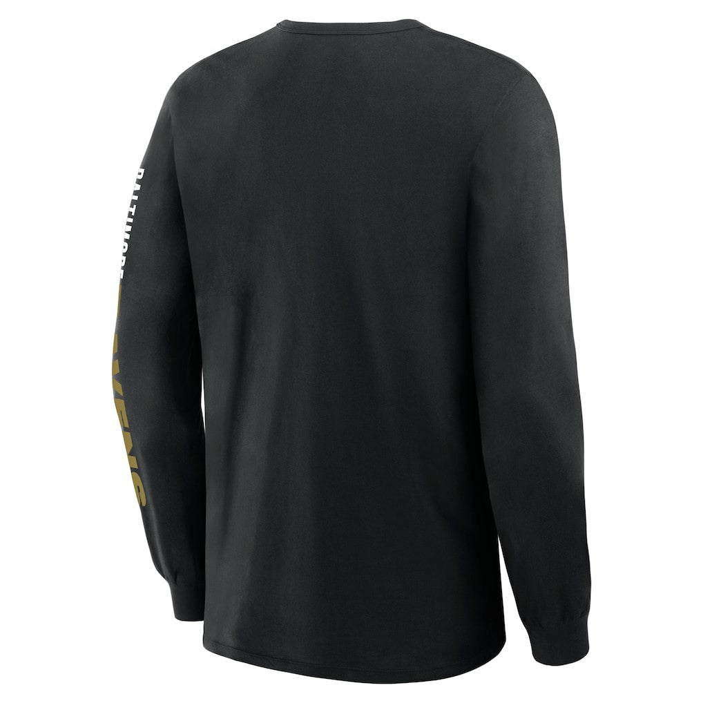 Baltimore Ravens Big & Tall Clock Management Legacy Long Sleeve T-Shirt - Black for sale
