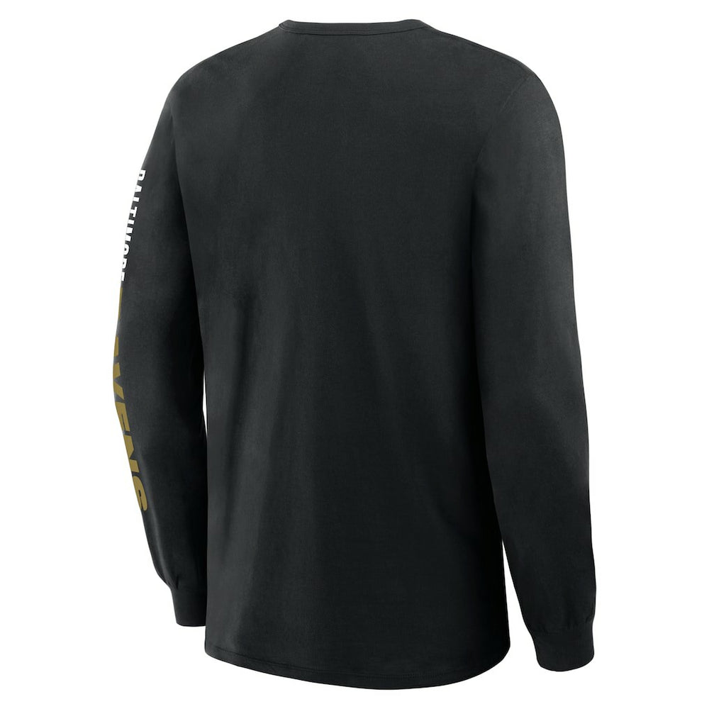 Baltimore Ravens Big & Tall Clock Management Legacy Long Sleeve T-Shirt - Black for sale