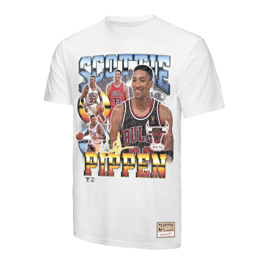 Scottie Pippen Chicago Bulls Hardwood Classics Commemorative Player Collage T-Shirt sale - White on sale
