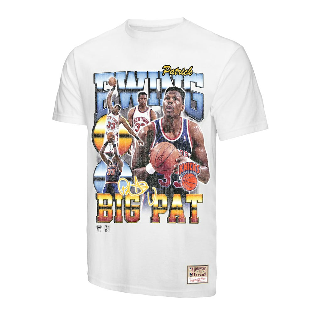 Patrick Ewing New York Knicks Hardwood Classics Commemorative Player Collage T-Shirt - White discount