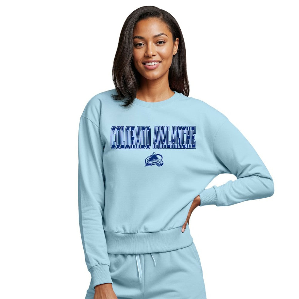 Colorado Avalanche Concepts Sport Women's Tonal Pullover Sweatshirt - Light Blue Sweatshirts