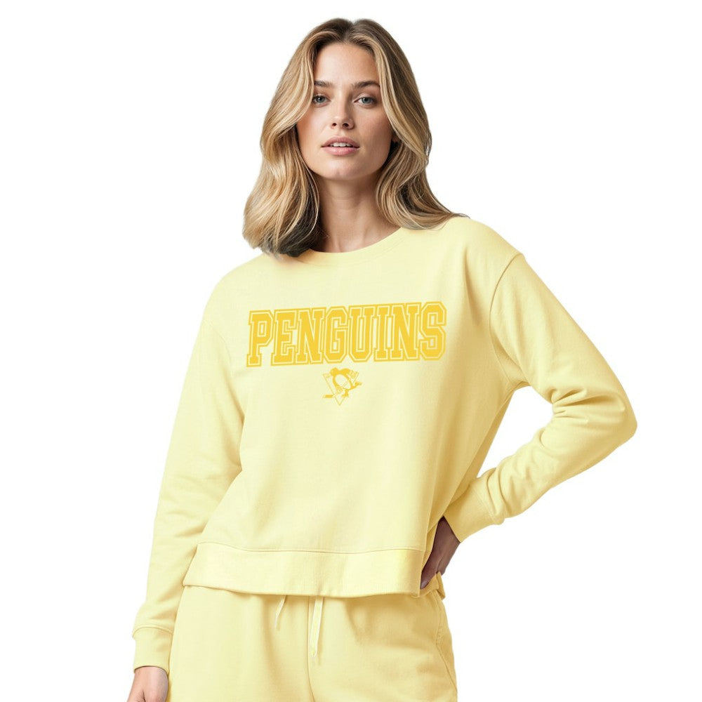 Pittsburgh Penguins Concepts Sport Women's Tonal Pullover Tri-Blend Sweatshirt - Yellow Sweatshirts