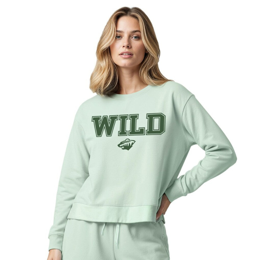 Minnesota Wild Concepts Sport Women's Tonal Pullover Tri-Blend Sweatshirt - Light Green Sweatshirts