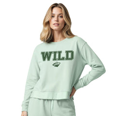 Minnesota Wild Concepts Sport Women's Tonal Pullover Tri-Blend Sweatshirt - Light Green Sweatshirts