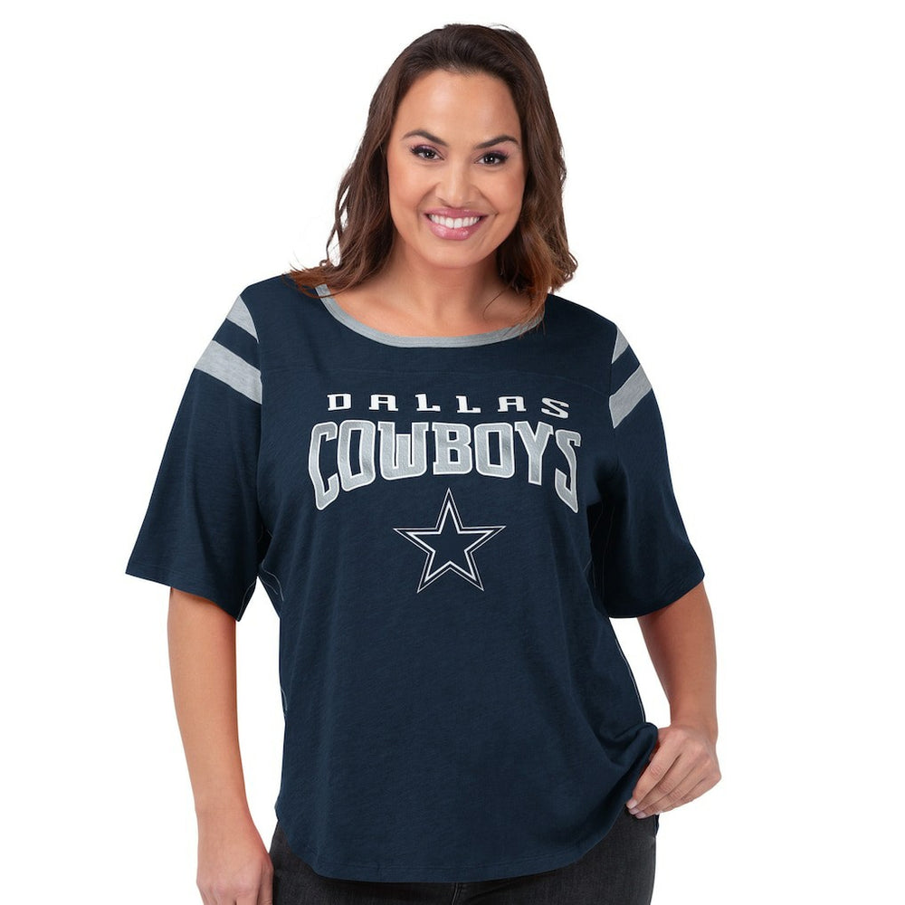 Dallas Cowboys G-III 4Her by Carl Banks Women's Plus Size Linebacker T-Shirt - Navy for sale