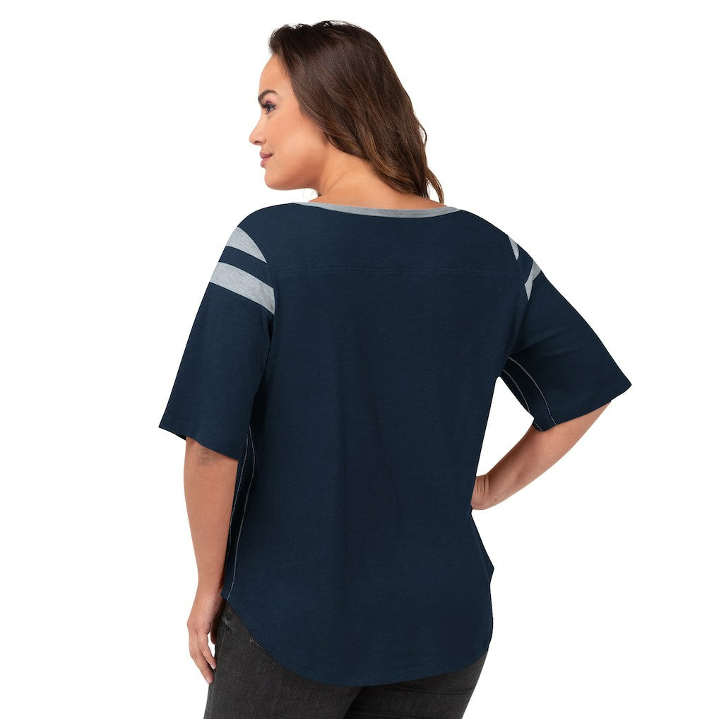 Dallas Cowboys G-III 4Her by Carl Banks Women's Plus Size Linebacker T-Shirt - Navy for sale
