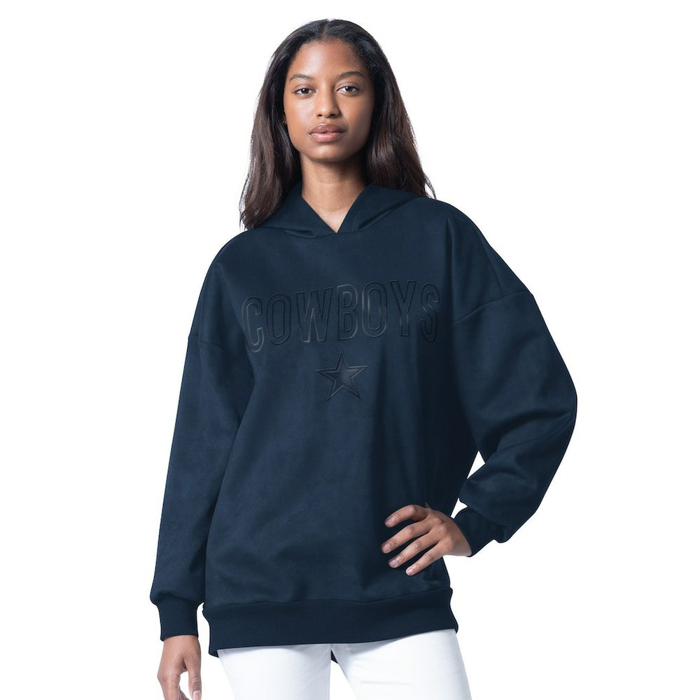 Dallas Cowboys G-III 4Her by Carl Banks Women's Best Hitter Oversized Tunic Pullover Hoodie - Navy outlet