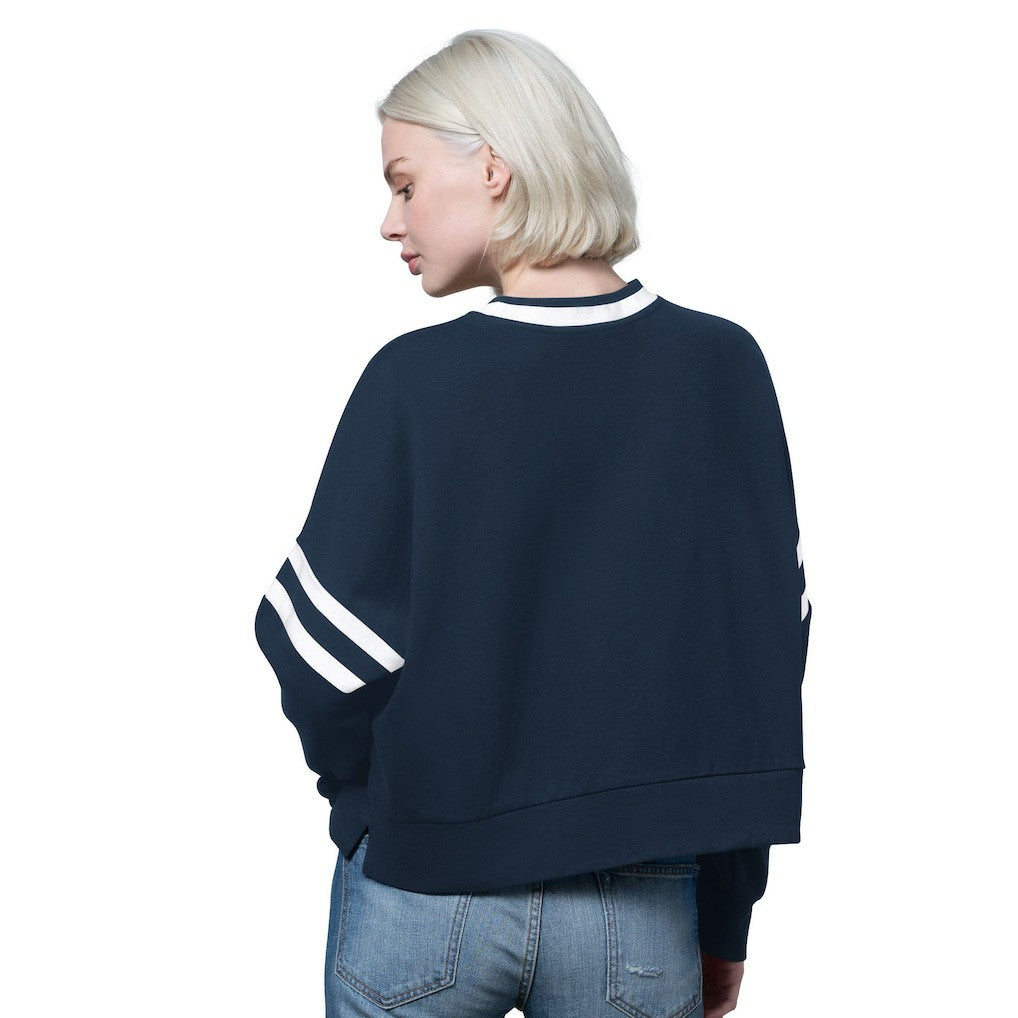 Dallas Cowboys Starter Women's Rally Drop Shoulder Cropped Sweatshirt - Navy online
