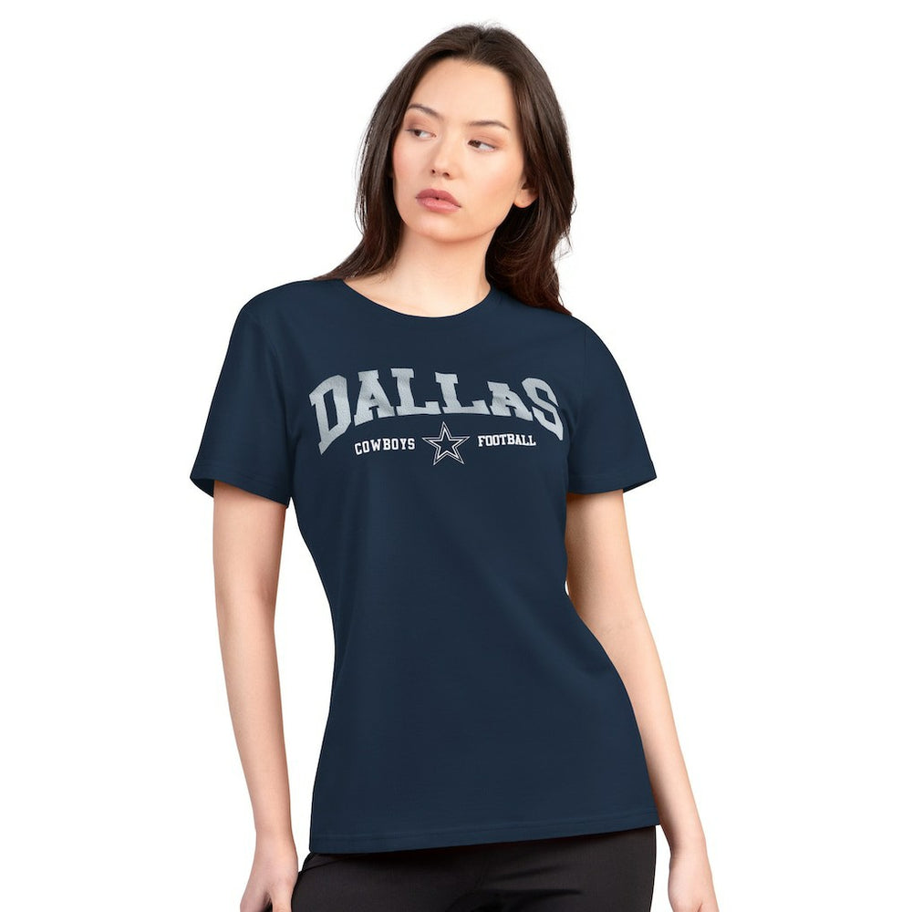 Dallas Cowboys G-III 4Her by Carl Banks Women's Super-Slim Lightweight Winning Crew T-Shirt - Navy cheap