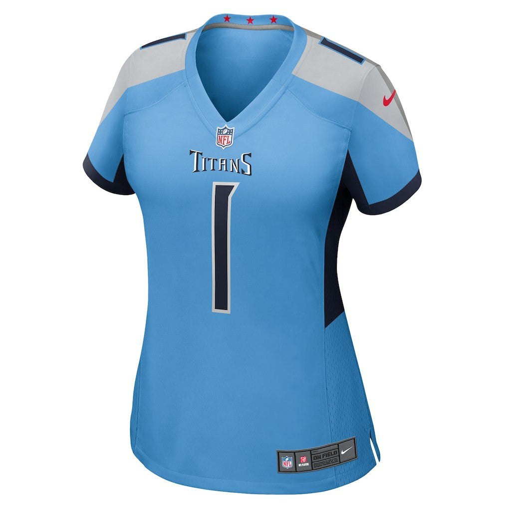 Cameron Ward Tennessee Titans Women's 2025 NFL Draft First Round Pick Game Jersey - Light Blue on sale