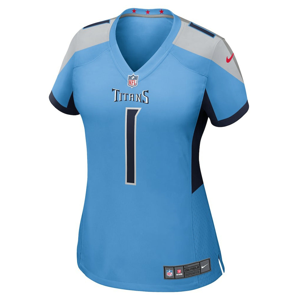 Cameron Ward Tennessee Titans Women's 2025 NFL Draft First Round Pick Game Jersey - Light Blue on sale