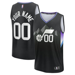 Utah Jazz Youth Fast Break Custom Replica Jersey - Black - Statement Edition discount