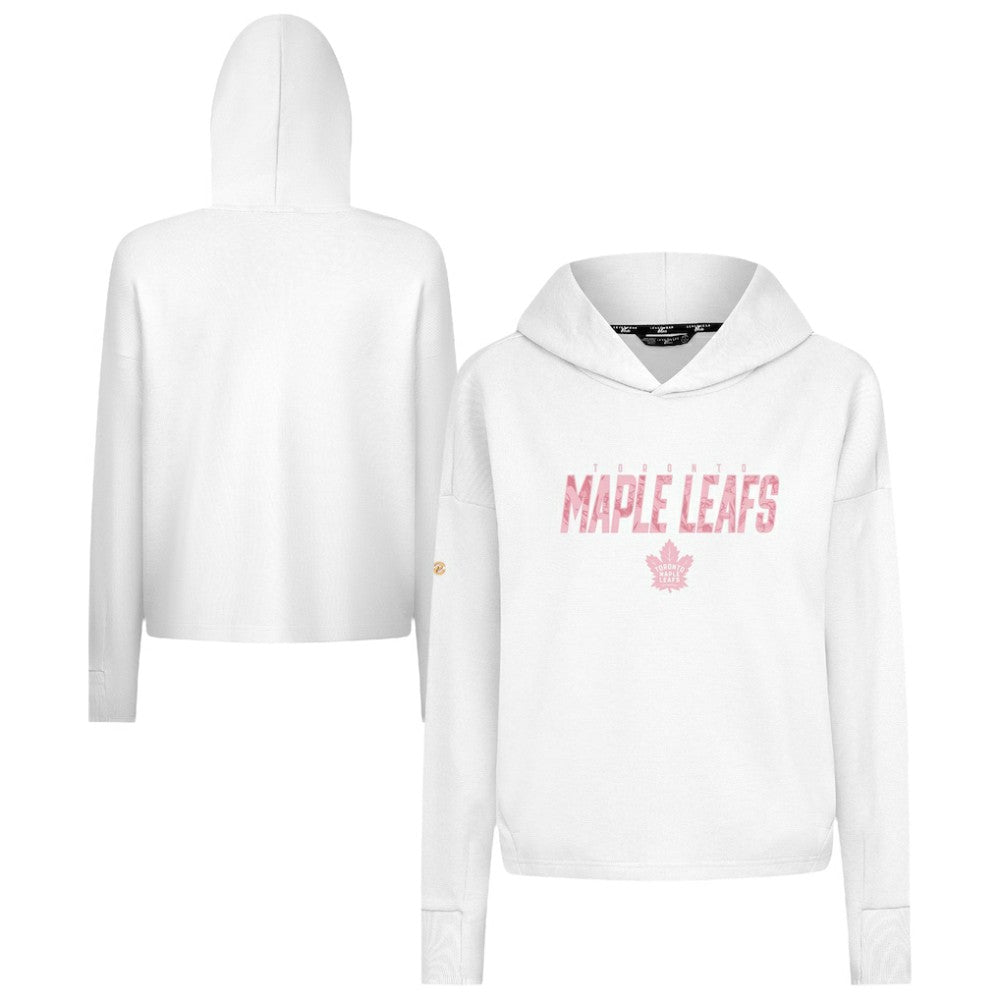 Toronto Maple Leafs Levelwear Women's Mother's Day Sweet Floral Pullover Hoodie - White Hoodies