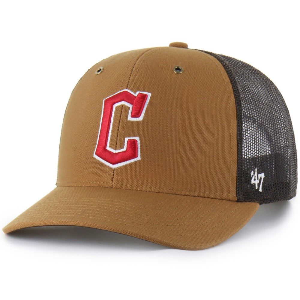 Cleveland Guardians Carhartt x Trucker Adjustable Hat Brown