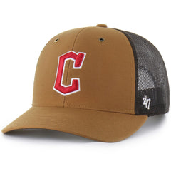 Cleveland Guardians Carhartt x Trucker Adjustable Hat Brown