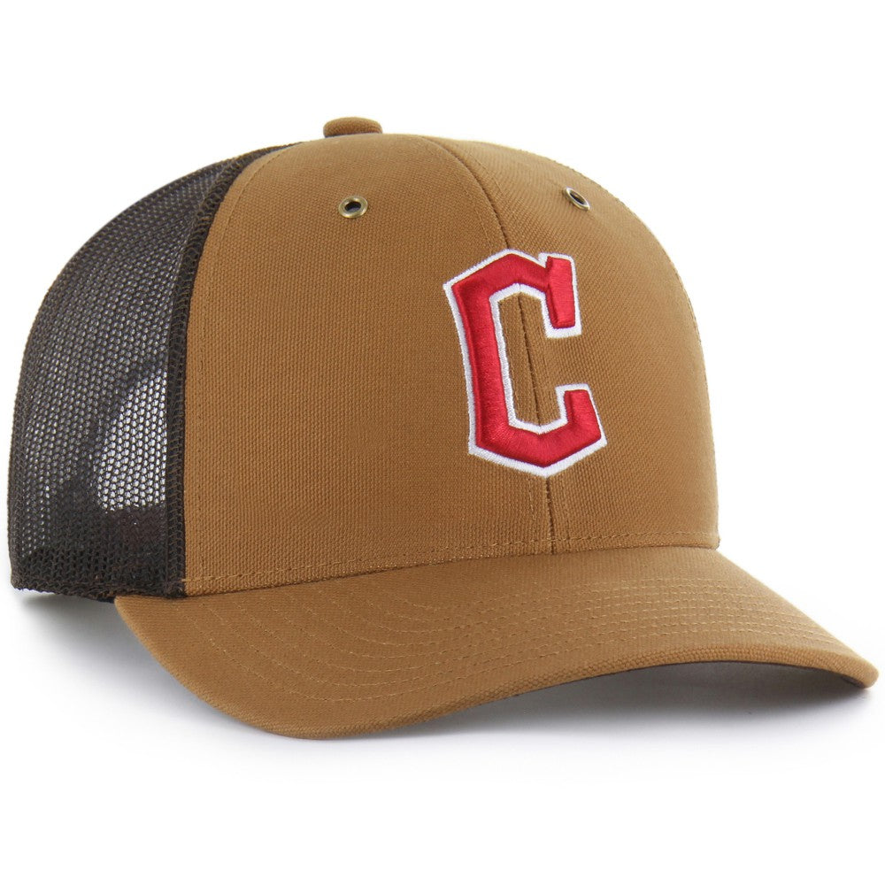 Cleveland Guardians Carhartt x Trucker Adjustable Hat Brown