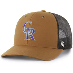 Colorado Rockies Carhartt x Trucker Adjustable Hat Brown