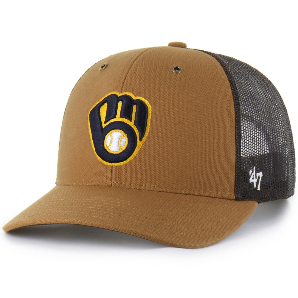 Milwaukee Brewers Carhartt x Trucker Adjustable Hat Brown
