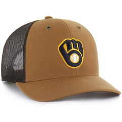 Milwaukee Brewers Carhartt x Trucker Adjustable Hat Brown