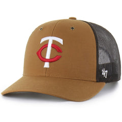 Minnesota Twins Carhartt x Trucker Adjustable Hat Brown