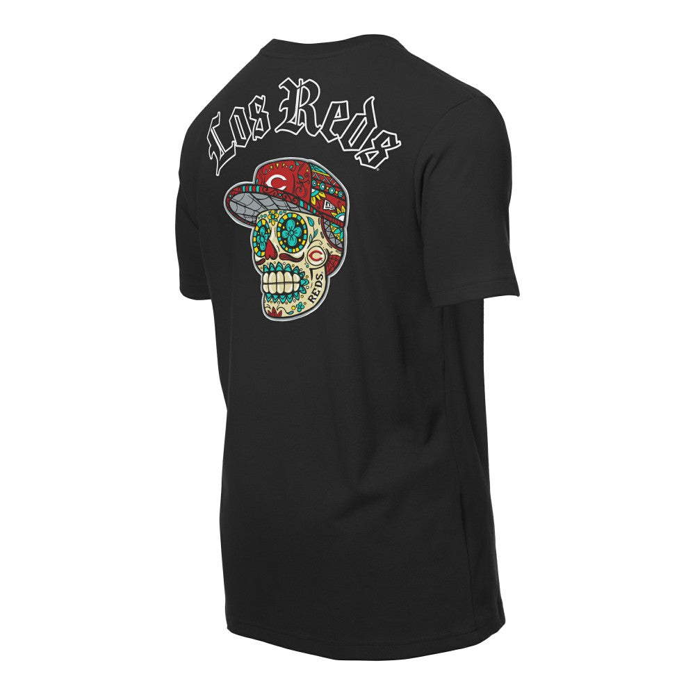Cincinnati Reds Sugar Skulls T-Shirt Black