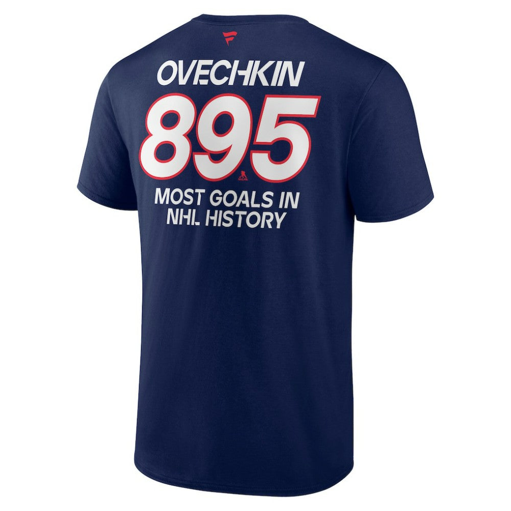 Alexander Ovechkin Washington Capitals Fanatics Most Goals in NHL History T-Shirt - Navy T-shirts