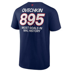 Alexander Ovechkin Washington Capitals Fanatics Most Goals in NHL History T-Shirt - Navy T-shirts