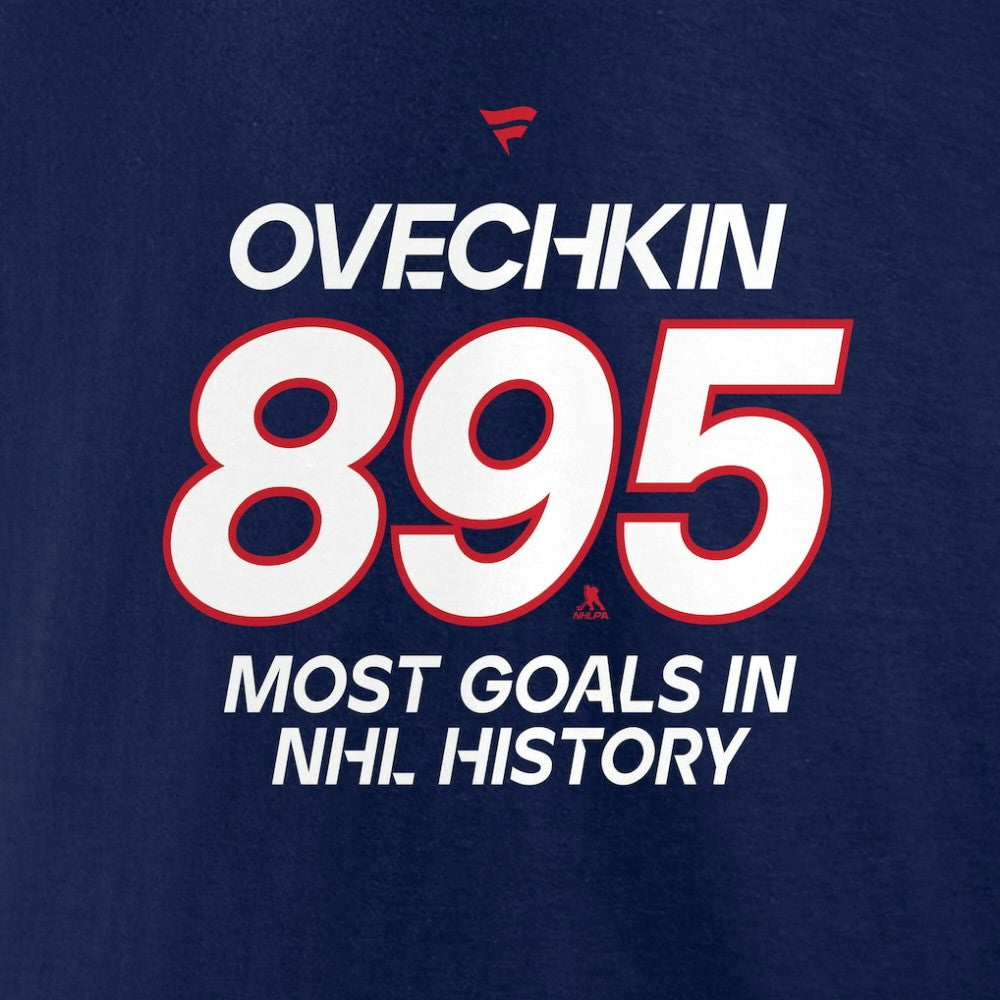 Alexander Ovechkin Washington Capitals Fanatics Most Goals in NHL History T-Shirt - Navy T-shirts