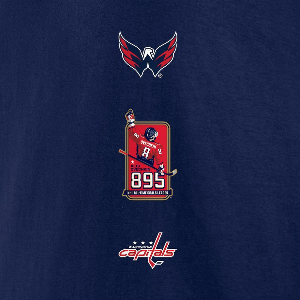 Alexander Ovechkin Washington Capitals Fanatics NHL All-Time Leading Goal Scorer Badges Long Sleeve T-Shirt - Athletic Navy T-shirts