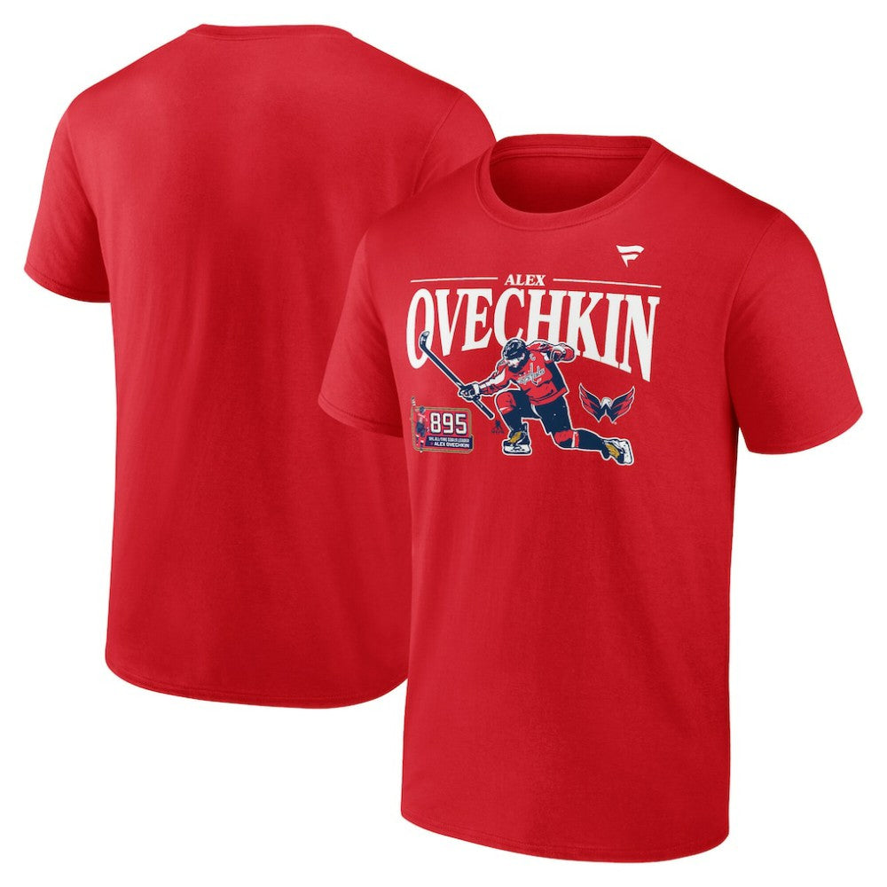 Alexander Ovechkin Washington Capitals Fanatics NHL All-Time Leading Goal Scorer GR8 Celebration T-Shirt - Athletic Red T-shirts