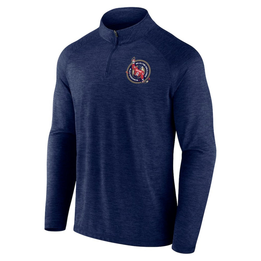 Alexander Ovechkin Washington Capitals Fanatics NHL All-Time Leading Goal Scorer GR8 895 Quarter-Zip Top - Navy Tops
