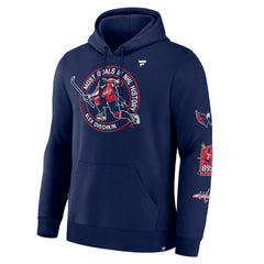 Alexander Ovechkin Washington Capitals Fanatics NHL All-Time Leading Goal Scorer Badges Pullover Hoodie - Athletic Navy Hoodies