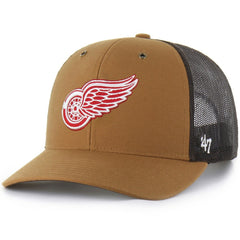 Detroit Red Wings Carhartt x '47 Trucker Adjustable Hat - Brown Hats