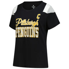 Sidney Crosby Pittsburgh Penguins Fanatics Women's Plus Size Name & Number Scoop Neck T-Shirt - Black T-shirts