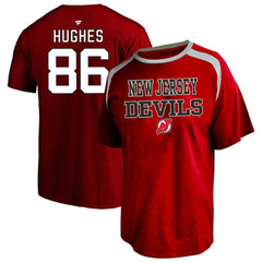 Jack Hughes New Jersey Devils Fanatics Women's Plus Size Name & Number Scoop Neck T-Shirt - Red T-shirts
