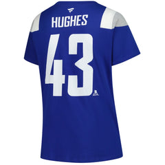 Quinn Hughes Vancouver Canucks Fanatics Women's Plus Size Name & Number Scoop Neck T-Shirt - Royal T-shirts