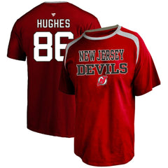 Jack Hughes New Jersey Devils Profile Big & Tall Name & Number T-Shirt - Red T-shirts