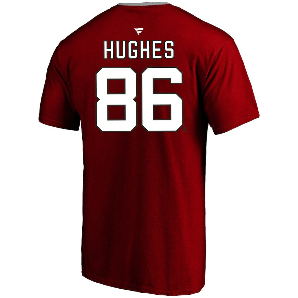 Jack Hughes New Jersey Devils Profile Big & Tall Name & Number T-Shirt - Red T-shirts