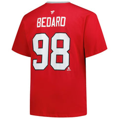 Connor Bedard Chicago Blackhawks Profile Big & Tall Name & Number T-Shirt - Red T-shirts