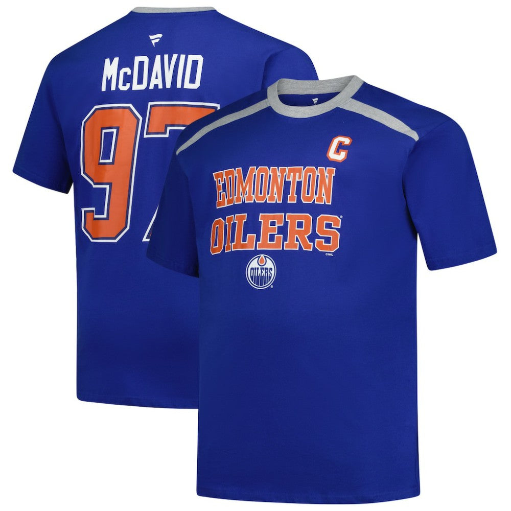 Connor McDavid Edmonton Oilers Profile Big & Tall Name & Number T-Shirt - Royal T-shirts