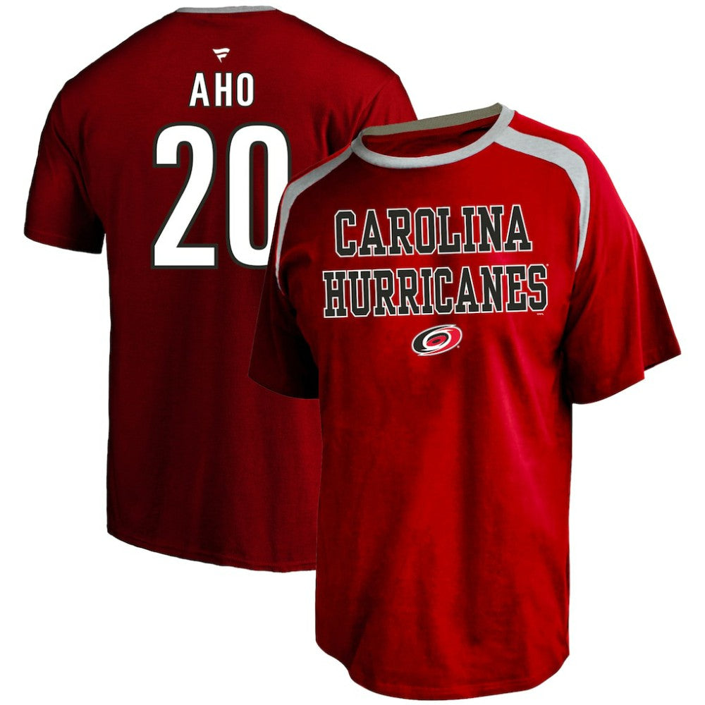 Sebastian Aho Carolina Hurricanes Profile Big & Tall Name & Number T-Shirt - Red T-shirts