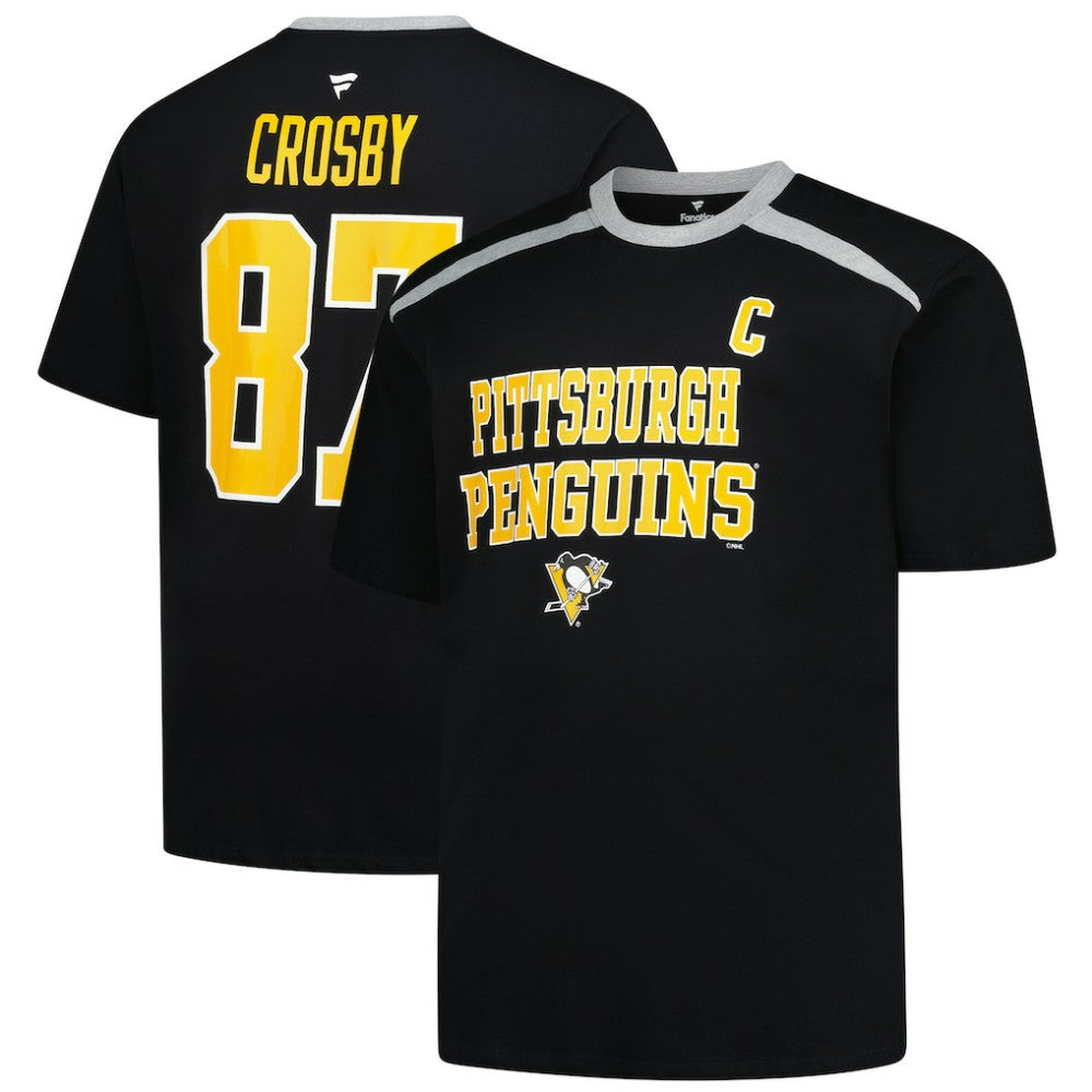 Sidney Crosby Pittsburgh Penguins Profile Big & Tall Name & Number T-Shirt - Black T-shirts