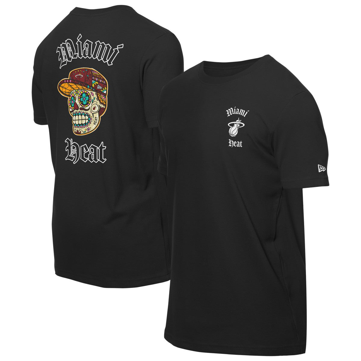 Miami Heat Sugar Skulls T-Shirt - Black shop