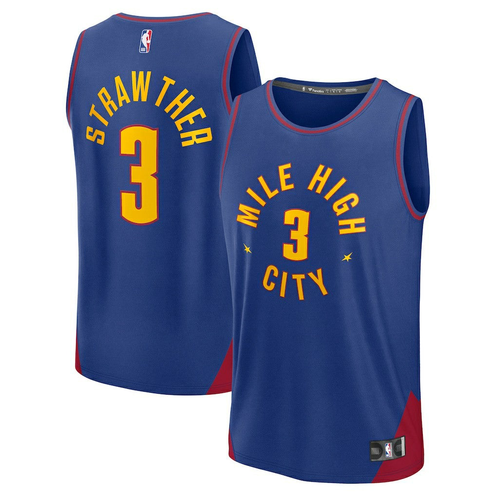 Julian Strawther Denver Nuggets Fast Break Replica Player Jersey sale - Statement Editi- Blue on sale