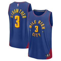 Julian Strawther Denver Nuggets Fast Break Replica Player Jersey sale - Statement Editi- Blue on sale