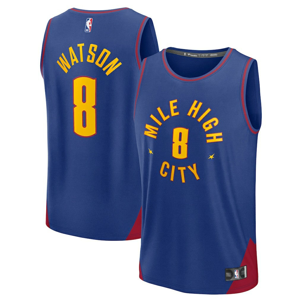 Peyton Watson Denver Nuggets Fast Break Replica Player Jersey sale - Statement Editi- Blue discount