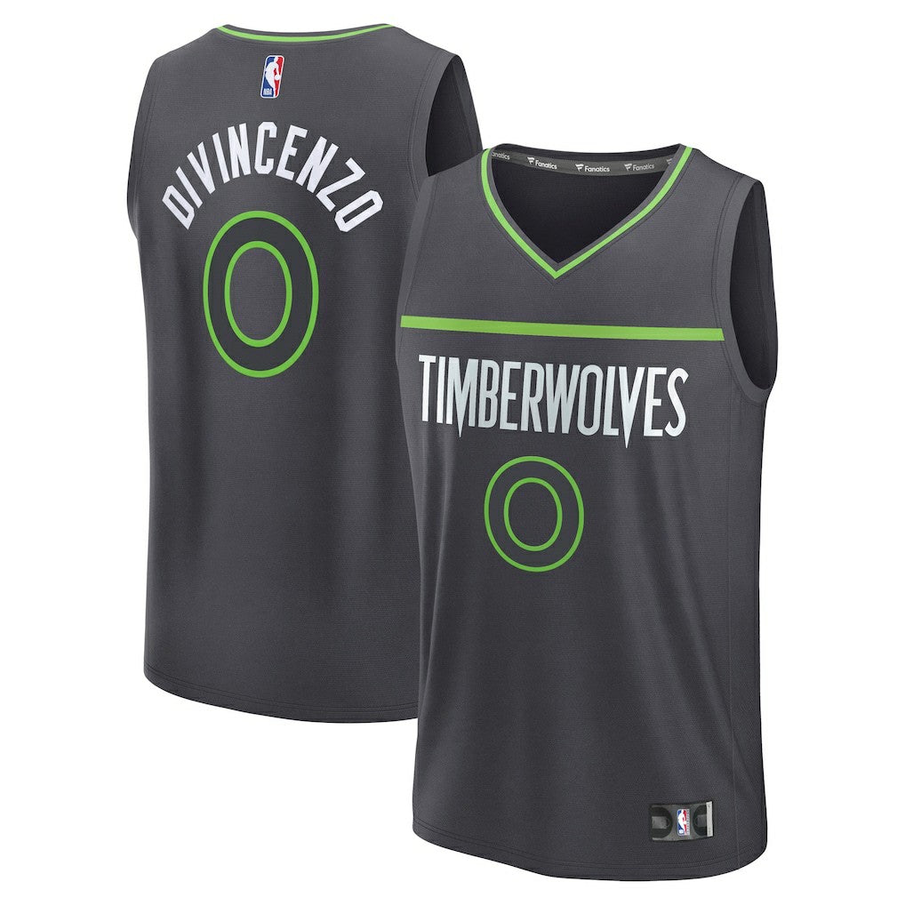 Donte DiVincenzo Minnesota Timberwolves Fast Break Replica Player Jersey - Statement Edition - Charcoal shop