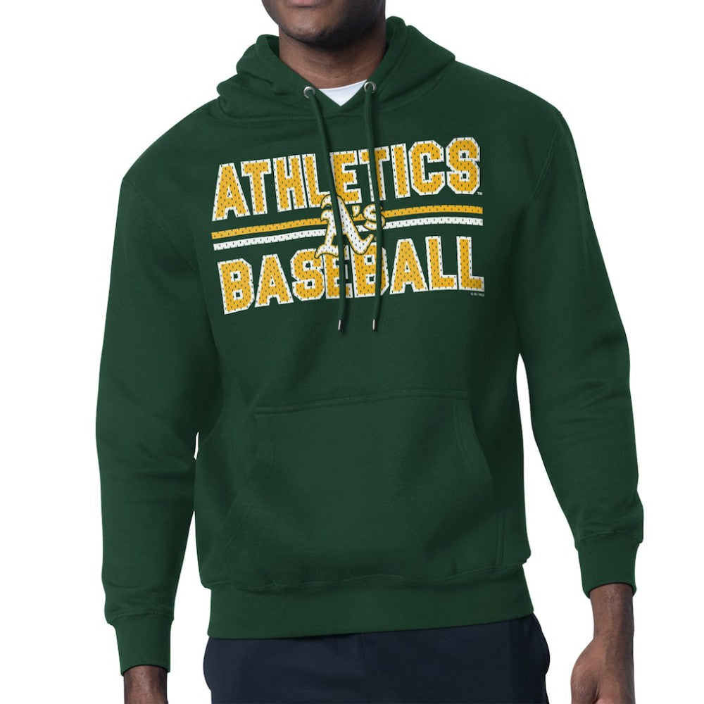 Athletics Starter Team Mesh Print Graphic Pullover Hoodie Green