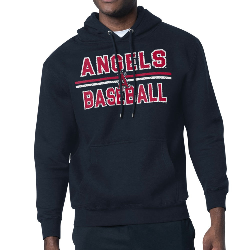 Los Angeles Angels Starter Team Mesh Print Graphic Pullover Hoodie Navy
