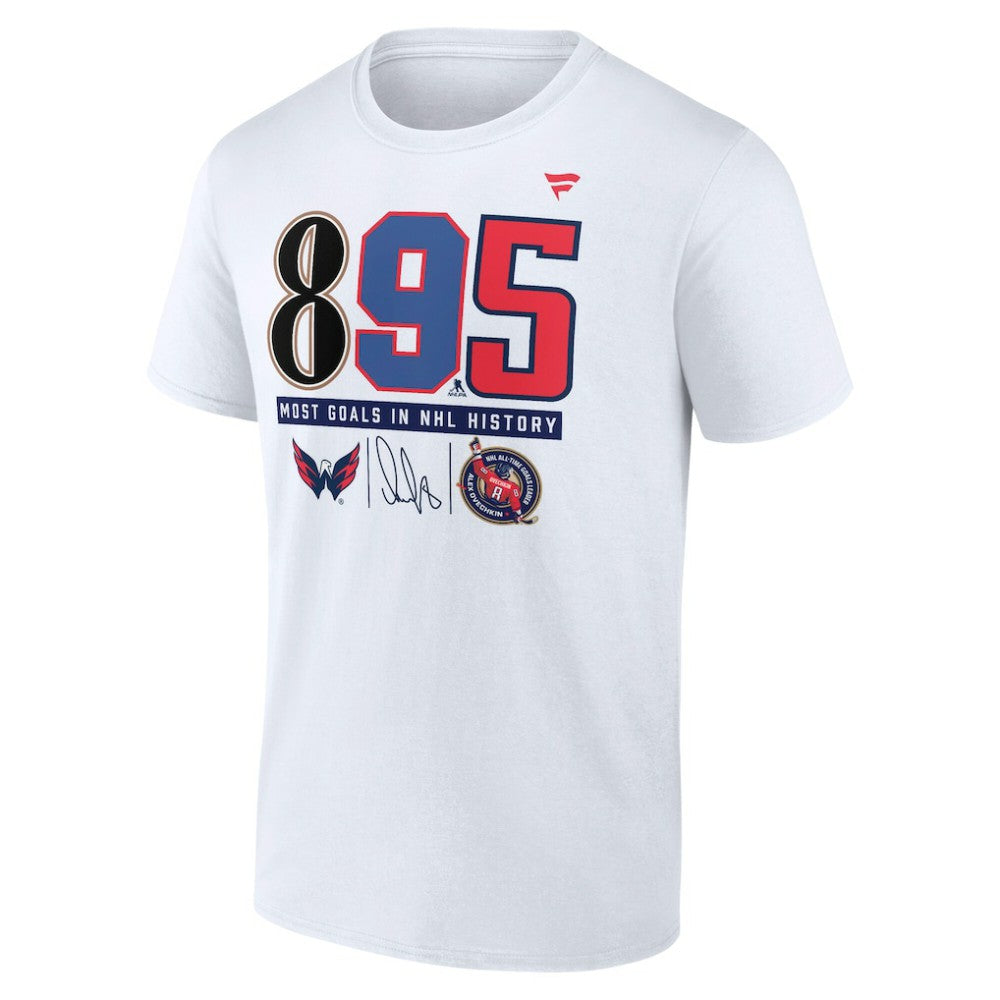 Alexander Ovechkin Washington Capitals NHL All-Time Leading Goal Scorer 895 T-Shirt - White T-shirts
